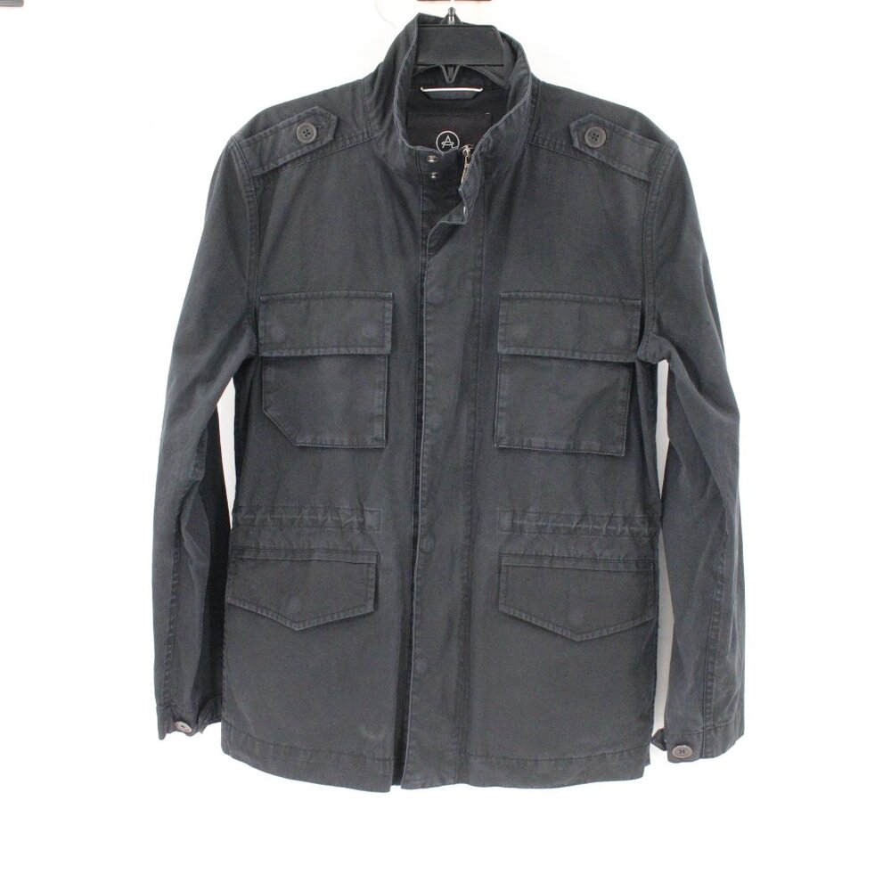 Aether jacket Men's 0 field utility Military full zip pockets dark wash cotton